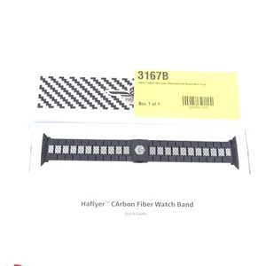 Haflyer Apple Watch Band Black Carbon Fiber Series 6-1 & SE - Picture 1 of 3