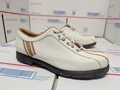 Zapatos de golf para mujer Callaway estilo retro vintage blancos/marrones talla 8,5 Foto 1 de 4