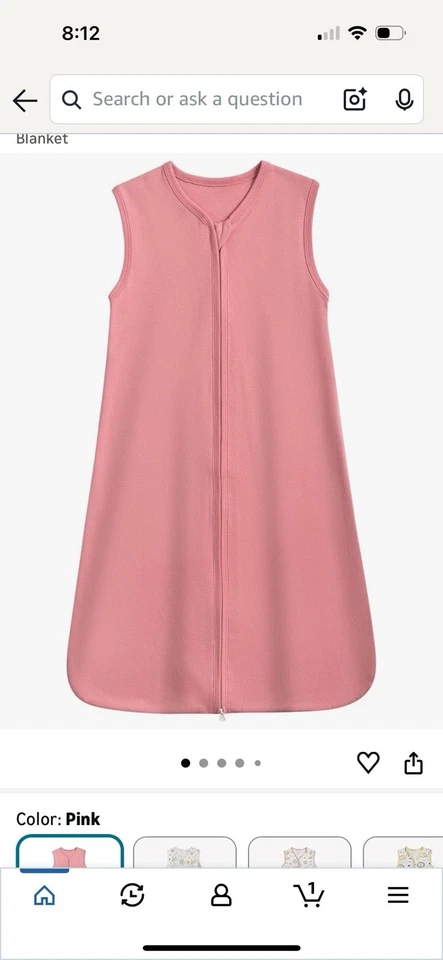 Baby Safe Sleep Fleece Wearable Sleeping Bag Blanket, Peach Medium - Image 1 of 1