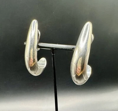 Tiffany & Co Mexico Large half hoop earrings sterling silver clip on - Image 1 of 4