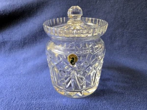 Waterford Crystal 5" Biscuit Cookie Barrel Jar w/Lid etched and labeled EUC - Picture 1 of 7