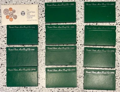 US Mint Proof Coin Sets, Lot Of (12), 1992 - 1998. Great collection! - Image 1 of 4