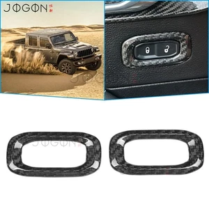2020-2025 For Jeep Gladiator JT Dry Carbon Interior Door Lock Button Trim Cover - Picture 1 of 15