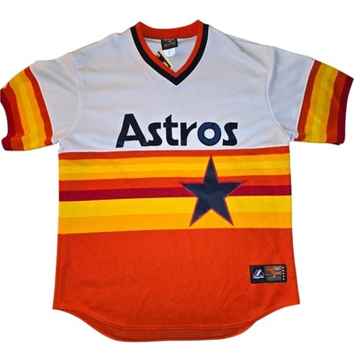 NWT Vtg Houston Astros Throwback Jersey XL Baseball Made In USA Majestic - Image 1 of 4