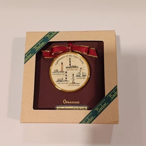 Vintage Barlow Weihnachtsschmuck Leuchttürme der äußeren Banken neu im Karton - Bild 1 von 6
