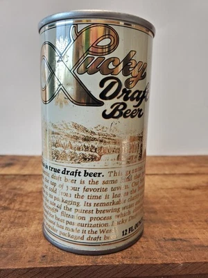 Gold Lucky Draft Wide Seam SS Ring Pull Tab Beer Can Lucky Brewing San Francisco - Image 1 of 4