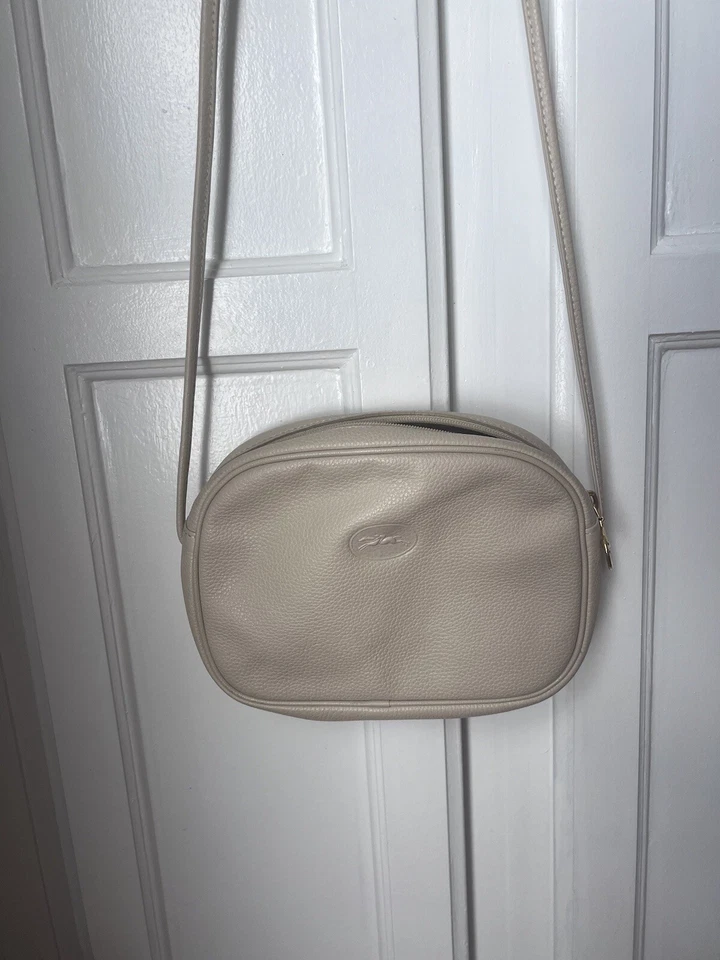 Bandolera Longchamp vintage años 80 cuero granulado crema/beige - ligeramente usada Foto 1 de 4