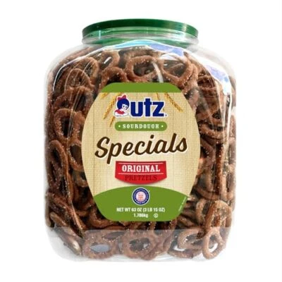 	Pretzels Utz Sourdough Specials originales 63 oz. Nudo Pretzel clásico barril	 Foto 1 de 4