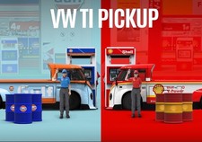ZD TM 1:64 VW T1 Pickup Truck Sports Figure Gulf Gas Model Diecast Metal Car BN