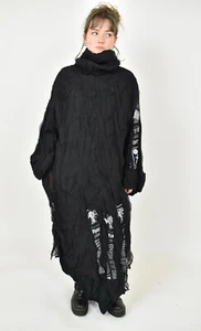 H4 NEGRO asimétrico peculiar vestido recto de tul talla XL/XXL - Imagen 1 de 6