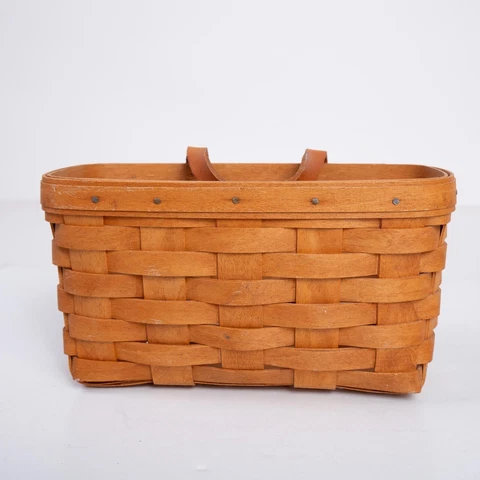 Longaberger 1995 Medium Wall Hanging Key Basket Leather Strap Cover