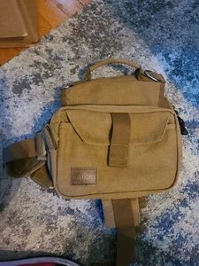 Large light brown Doggie backpack with large two sealable pockets on both sides - Picture 1 of 2