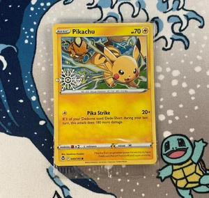 Pikachu 049/195 Holiday Calendar Promo Holo Snowflake Stamped Card NEW/SEALED - Picture 1 of 2