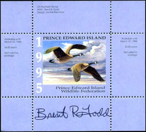 PEW1a* - Prince Edward Island Wildlife Conservation 1995 Canada Geese by Bren... - Picture 1 of 1