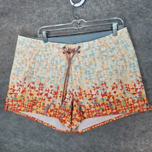 Columbia Women's Shorts Orange Green Omni Shade Back Zip Pocket Size XL