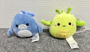 Squishmallow 3.5" Clip On Keychains Plush Lot Maeve Manatee Pilar Grasshopper - Picture 1 of 7