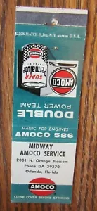 MATCHBOOK MATCHBOOK MIDWAY AMOCO GASOLINERA AÑOS 40: ORLANDO, FLORIDA -E1 - Imagen 1 de 2