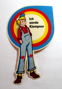 Werbe-Aufkleber Ich werde Klempner Ausbildung Handwerk Installateur 70er Jahre - Bild 1 von 2