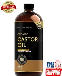Cold-Pressed Organic Castor Oil in plastic Bottle-16 Fl Oz - 100% Pure and Natur - Picture 1 of 4