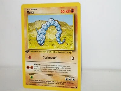 Onix -Onyx 56/102 1st Edition Base Set Pokemon Card German Mint New - Image 1 of 3