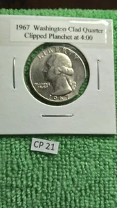 1967 Washington Quarter ERROR Clipped Planchet - Picture 1 of 2