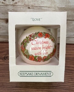 Hallmark Satin Ball Ornament “Love” 1982 - Picture 1 of 1