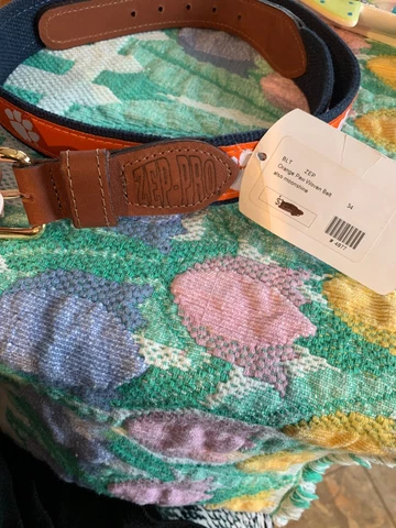 ZEP PRO CLEMSON TIGERS FISHING PAW FABRIC & LEATHER TRIM BELT-34 TREVOR LAWRENCE Cover