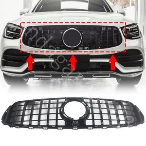 Black Front Bumper Grille For Mercedes Benz GLC Class X253 GLC300 2020-2022 New - Picture 1 of 14