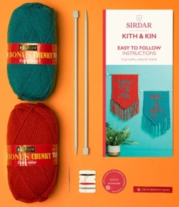 Beginners Knitting Gift Kit - Wall Hanging Kit  - Sirdar Kith & Kin - Picture 1 of 3