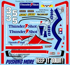 Vintage Thunder Shot Decals / Stickers choice of colour - Tamiya Schumacher - Picture 1 of 9