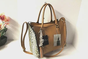 London Fog Satchel Shoulder bag Cross body Saddle faux snake Whitney NWT $175 - Picture 1 of 11
