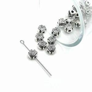 4, 20 or 50 BULK pcs Silver Iron Cross Spacer Bead Charms- US Seller - AS1255 - Picture 1 of 4