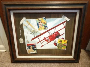 1934 National Chicle Sky Birds Original Ölgemälde gerahmt 16x19 - Bild 1 von 3