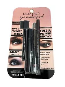 Ellen Tracy Complete Eye Makeup Set Of 4 Mascara Eyebrow Pencil Eyeliner Brush - Picture 1 of 2