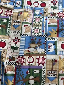 Colorful Country Cotton Fabric/ 2 And 3/4 Yards - Picture 1 of 5