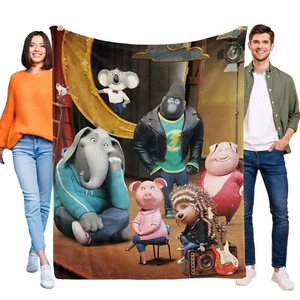 Sing Movie Flannel Blanket Soft Sofa Bed Throw Birthday Gift Cozy Lightweight - Picture 1 of 11