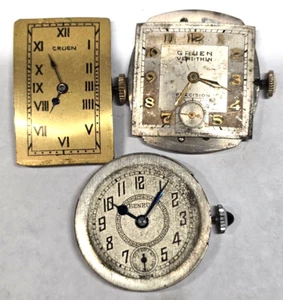 3 Vintage Herren Armbanduhr Werke Gruen Benrus für Teile oder Reparatur - Bild 1 von 2