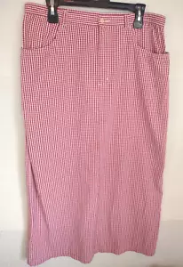 Vintage Travel Smith Womens Gingham Skirt A-Line Midi Zip up Pockets Cottagecore - Picture 1 of 10