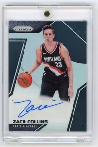2017 PRIZM NERO #1/1 ZACH COLLINS AUTO ROOKIE BLAZER SPERONI - Foto 1 di 2