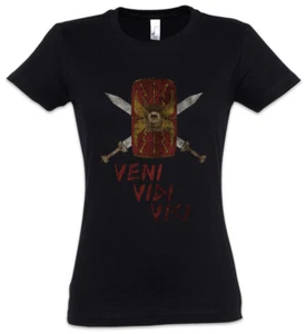 Veni Vidi Vici Shield Damen T-Shirt Rome Empire I came I saw I conquered Caesar - Picture 1 of 1