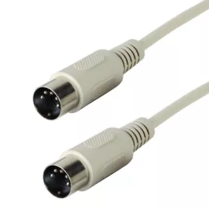 6 Feet DIN-5 (5 Pin) Male to Male MIDI AT Keyboard Cable (DIN5M-DIN5M 6FT) - Picture 1 of 1