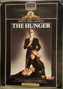 THE HUNGER MOVIE POSTER 32x23 original 1983 DAVID BOWIE CATHERINE DENUEVE - Afbeelding 1 van 6