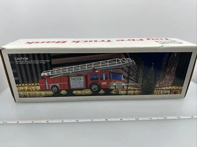 HESS Toy Fire Truck Bank Red w/ Ladder & Engine Lights VTG Rare 1986 NIB NEW! Foto 1 de 3