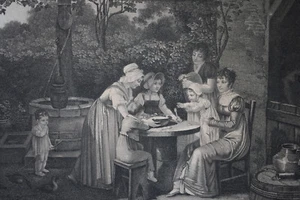 JEAN PRUD HON Le Gouter GRAVUR Jean Baptiste Mallet 19. Jahrhundert  - Bild 1 von 2