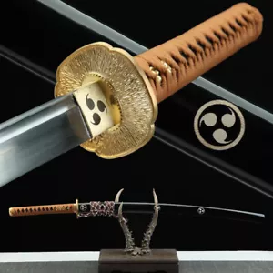 With Incantation seal Japanese Samurai Sword BrassTsuba Set Katana Combat Sharp - Picture 1 of 9
