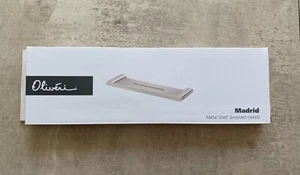 Brand New Oliveri MADRID METAL SHELF 421x123x20mm Rounded Edge BRUSHED NICKEL - Picture 1 of 4