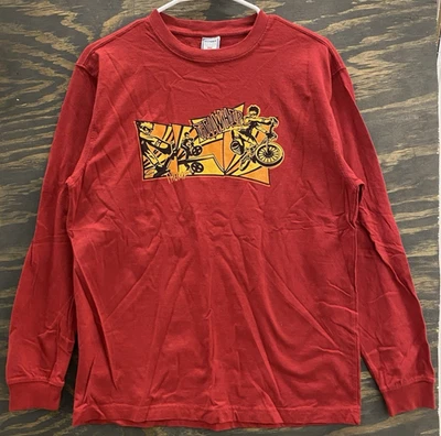 Vintage 2004 Old Navy BMX Graphic Long Sleeve Shirt Boys XXL Red Y2K - Image 1 of 4