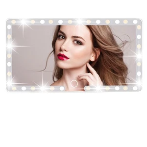 Espejo de maquillaje de viaje ricaricabile con luz LED para coche - Foto 1 di 7