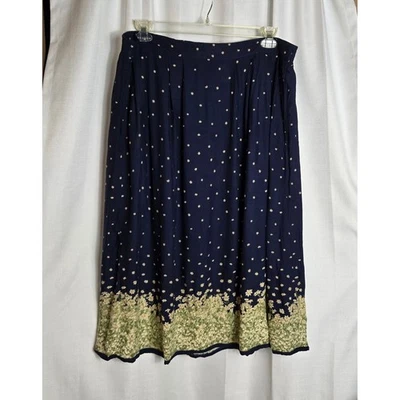 Falda Midi Vintage Sag Harbor Mujer Azul Marino Floral BOLSILLOS 2XL Modesta Femenina Años 90 Foto 1 de 4