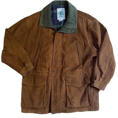 Abrigo Parka Chaqueta Golden Bear Para Hombre Marrón Gamuza Cuero Talla Grande De Colección Foto 1 de 4